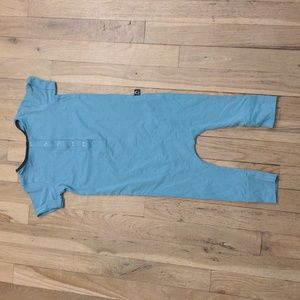 Rags to Raches blue green snap up romper 2T